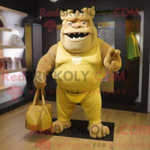 Gouden Ogre mascottekostuum...