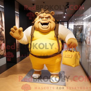 Gold Ogre mascot costume...