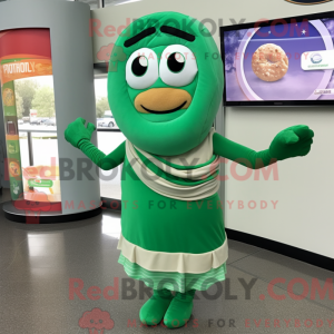 Green Bagels mascot costume...