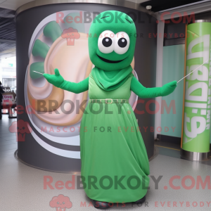 Green Bagels mascot costume...