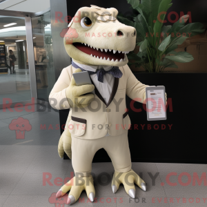 Cream Tyrannosaurus mascot...