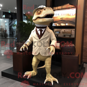 Creme Tyrannosaurus maskot...
