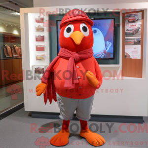 Red Quail maskot kostume...