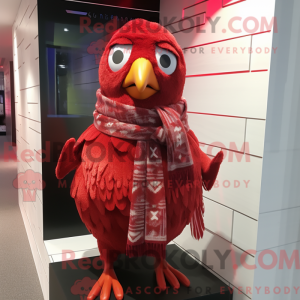 Red Quail mascot costume...