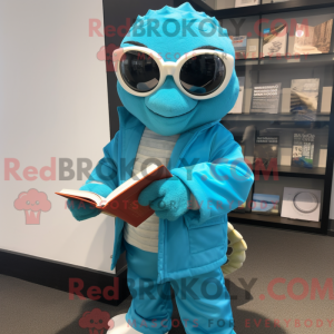 Teal Sea Turtle mascot...