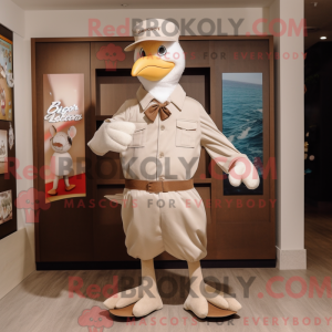 Beige Seagull mascot...