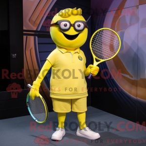 Gul tennisracket...