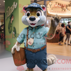 Olive Weasel mascot costume...