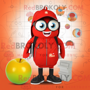 Red Apricot mascot costume...