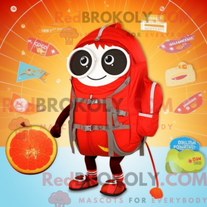 Rød Abrikos maskot kostume...