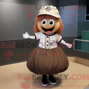 Brown Baseball Ball mascot...
