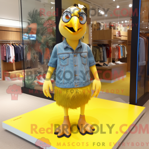 Gul fasan maskot kostume...