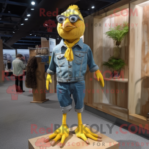 Gul fasan maskot kostume...