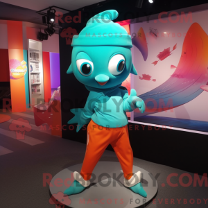 Teal Goldfish mascot...
