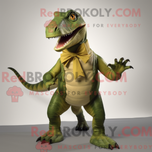 Oliven Allosaurus maskot...