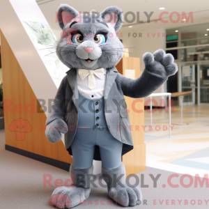 Gray Cat mascot costume...