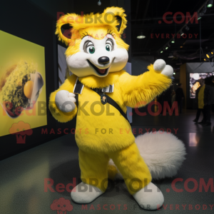 Yellow Skunk mascot costume...