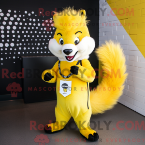 Yellow Skunk mascot costume...