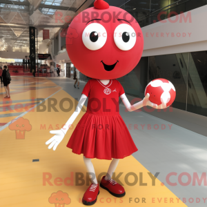 Red Volleyball Ball mascot...