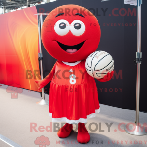 Red Volleyball Ball mascot...