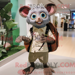 Tan Aye-Aye mascottekostuum...