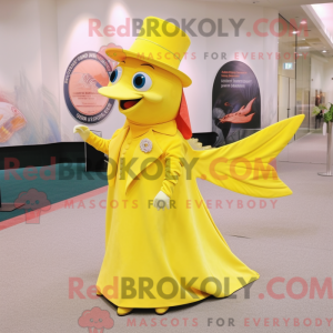 Yellow Tuna mascot costume...