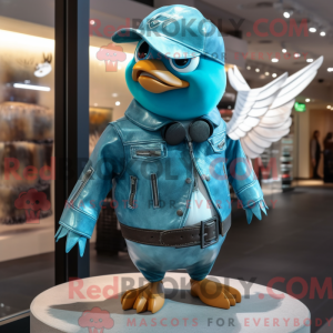 Turkis Dove maskot kostume...