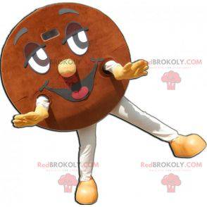Giant round smiling and brown cookie mascot - Redbrokoly.com
