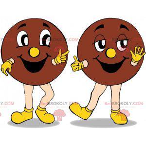 Giant round smiling and brown cookie mascot - Redbrokoly.com