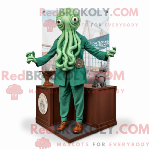 Green Kraken mascot costume...