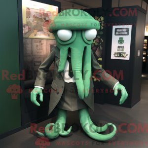 Green Kraken mascot costume...