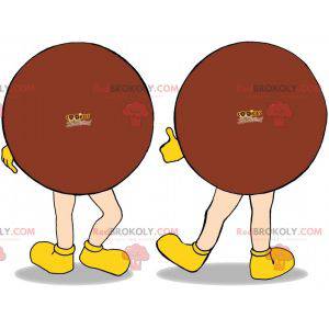 Giant round smiling and brown cookie mascot - Redbrokoly.com