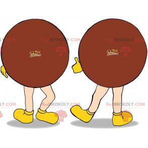 Giant round smiling and brown cookie mascot - Redbrokoly.com
