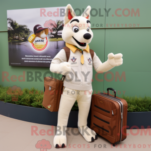 Cream Dingo mascot costume...