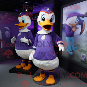 Lilla Muscovy Duck maskot...