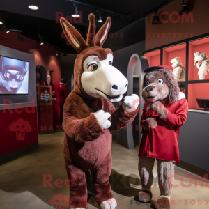 Maroon Donkey mascot...