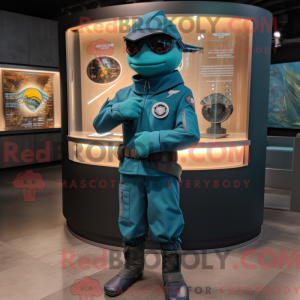 Teal Navy Soldier maskot...