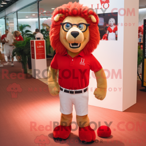 Red Lion mascot costume...