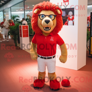 Red Lion maskot kostume...