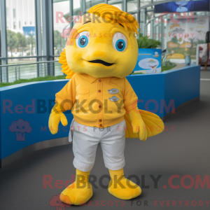 Yellow Goldfish mascot...
