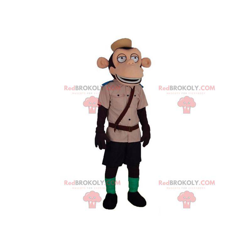 Mascote macaco, chimpanzé castanho no desporto em macaco Mascotes Mudança  de cor Sem mudança Cortar L (180-190 Cm) Esboço antes da fabricação (2D)  Não Com as roupas? (se presente na foto) Não