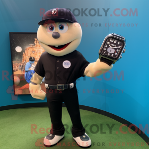 Black Baseball Glove mascot...