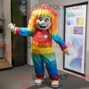 Rainbow mascot costume...