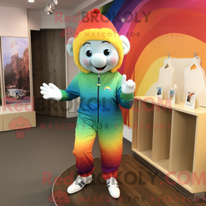 Rainbow mascot costume...
