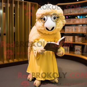 Gold Merino Sheep mascot...