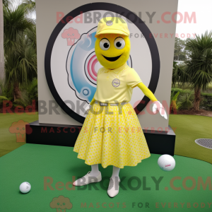 Gul golfbold maskot kostume...