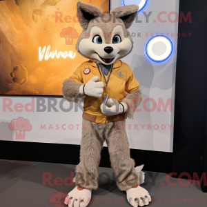 Tan Wolf mascot costume...