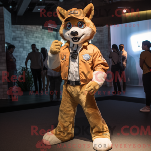 Tan Wolf mascot costume...