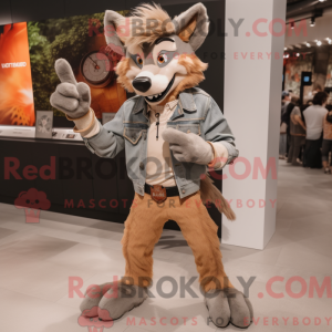 Tan Wolf mascot costume...