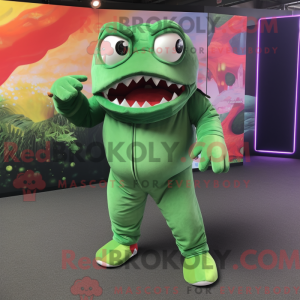 Green Piranha mascot...